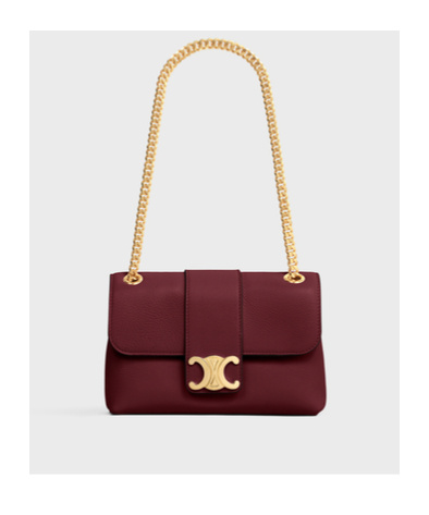 Celine Teen Victoire Leather Shoulder Bag In Red