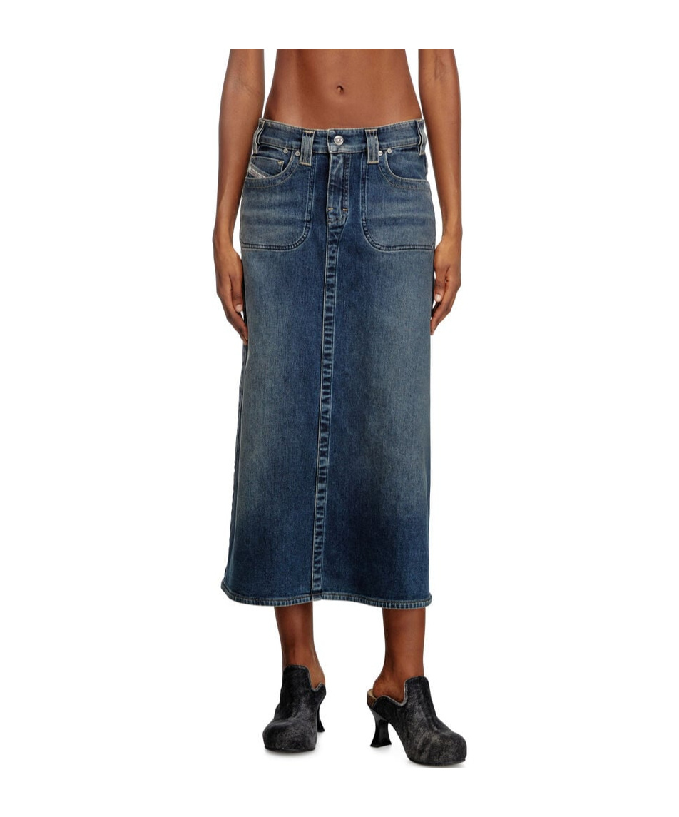 Diesel De-pago-s Long Skirt In Blue