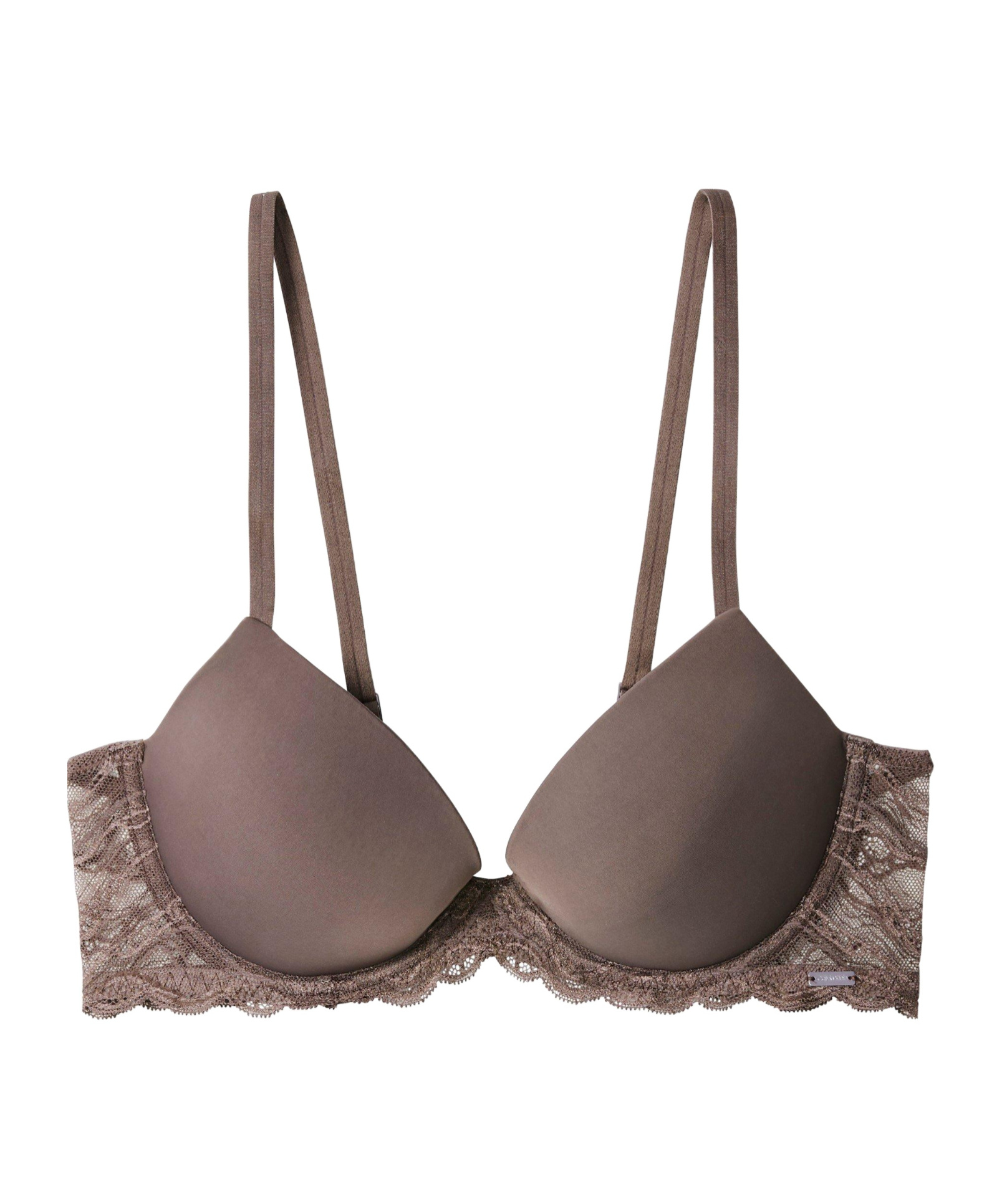 Calvin Klein Solid Colour Full Cup Bra In Brown