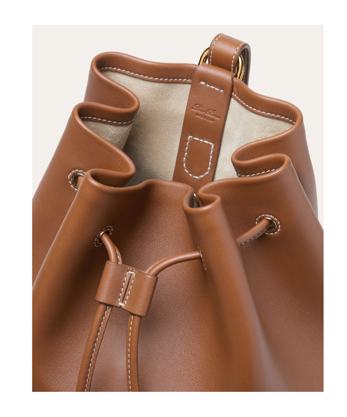 Loro Piana Extra Drawstring Backpack L27 In Warm Tan/sun Gold