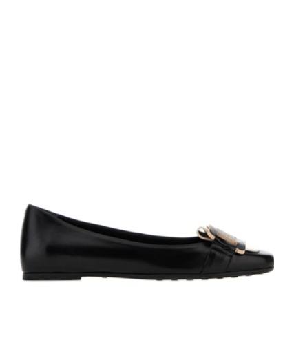 TOD'S TOD'S LOGO PLAQUE SLIP-ON FLAT SHOES 