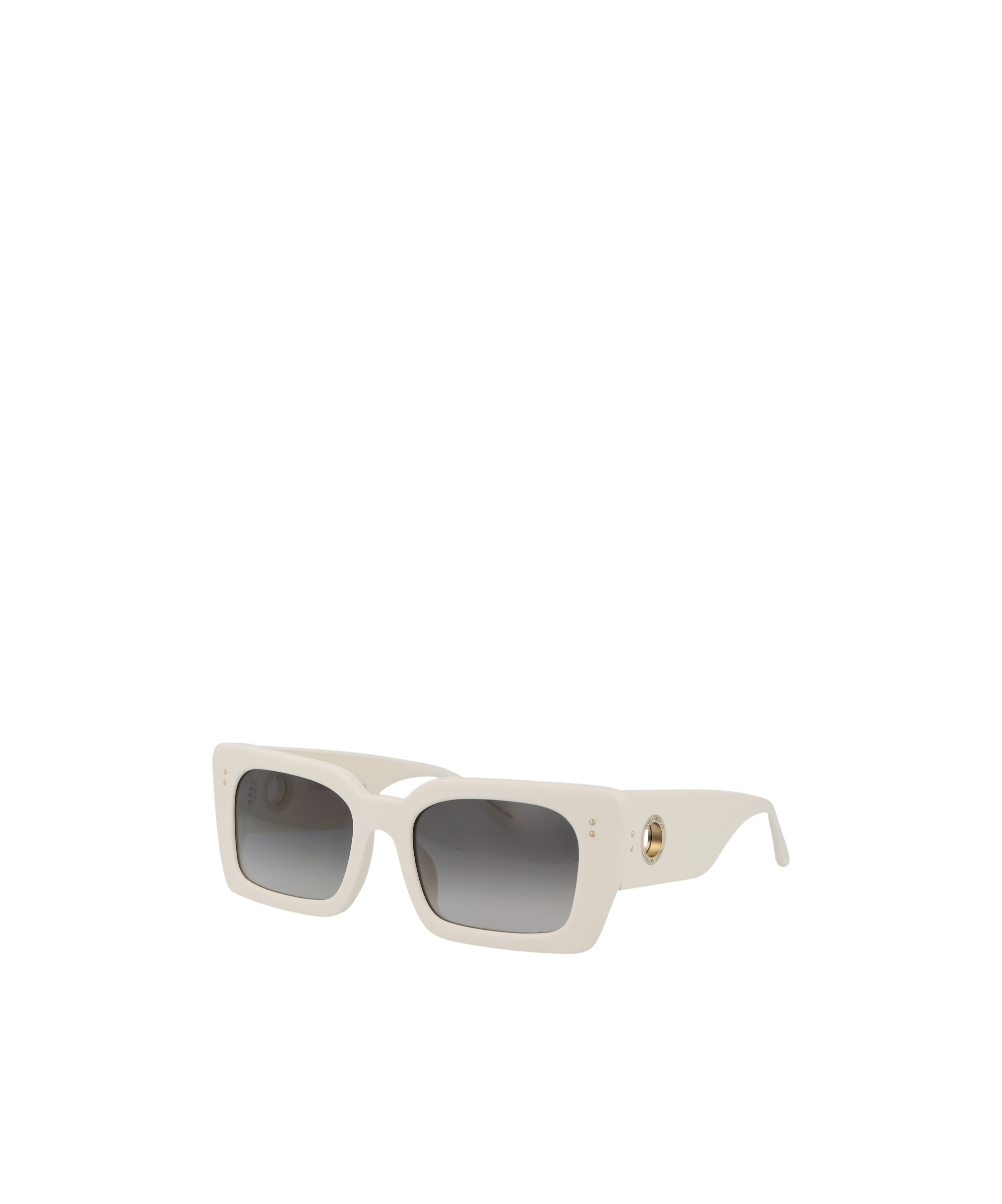 Linda Farrow 0 White Light Gold Grey Gradient Acetate Sunglasses In White