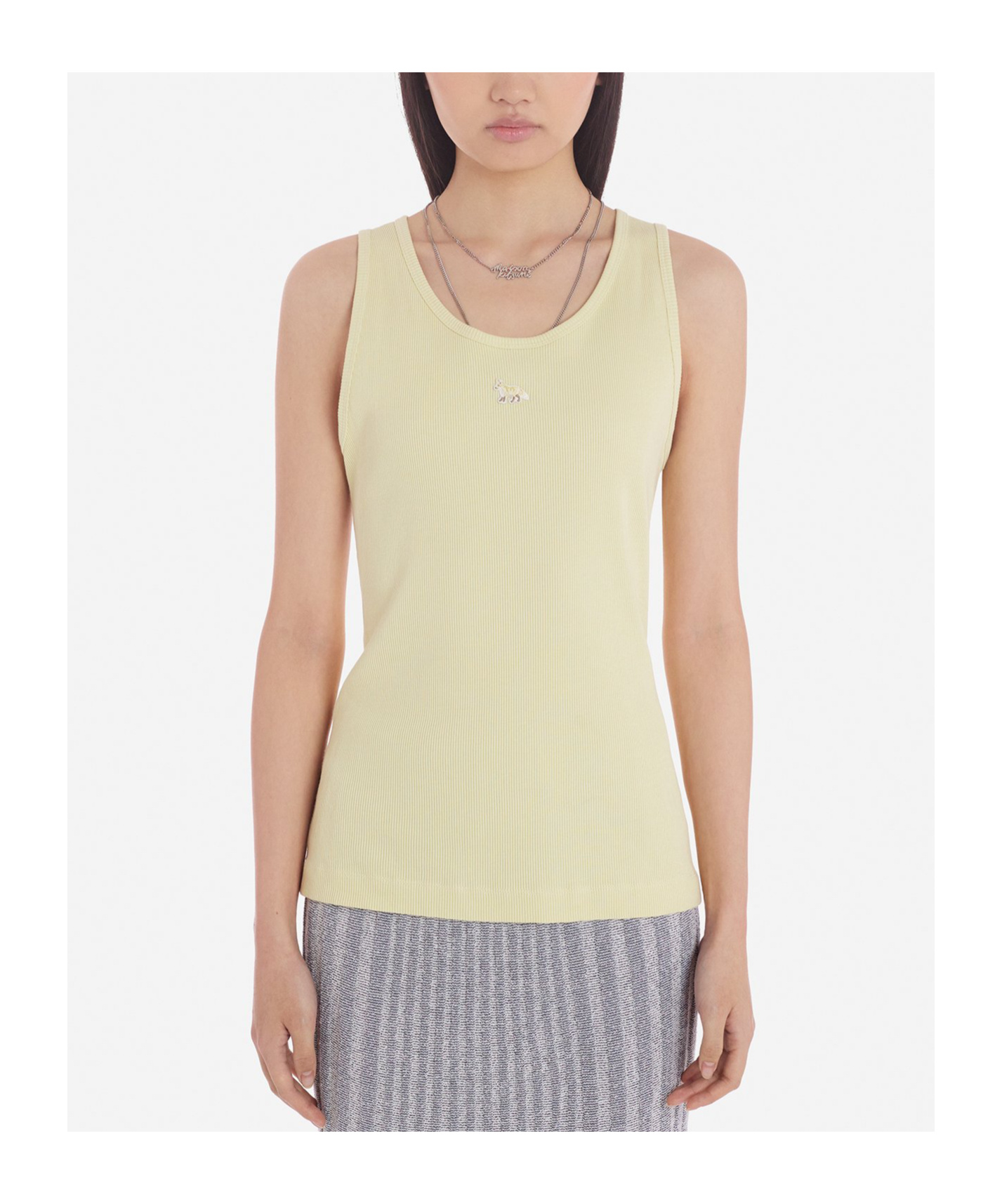 Maison Kitsuné Round Neck Vest In Nude