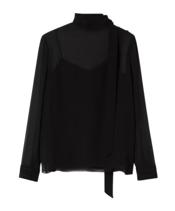 Shop Gucci Silk Blouse In Black