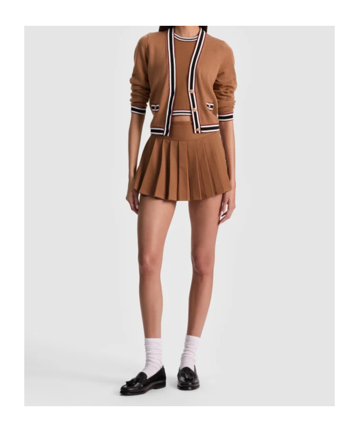 Alice And Olivia Kingsley Cardigan In Brown