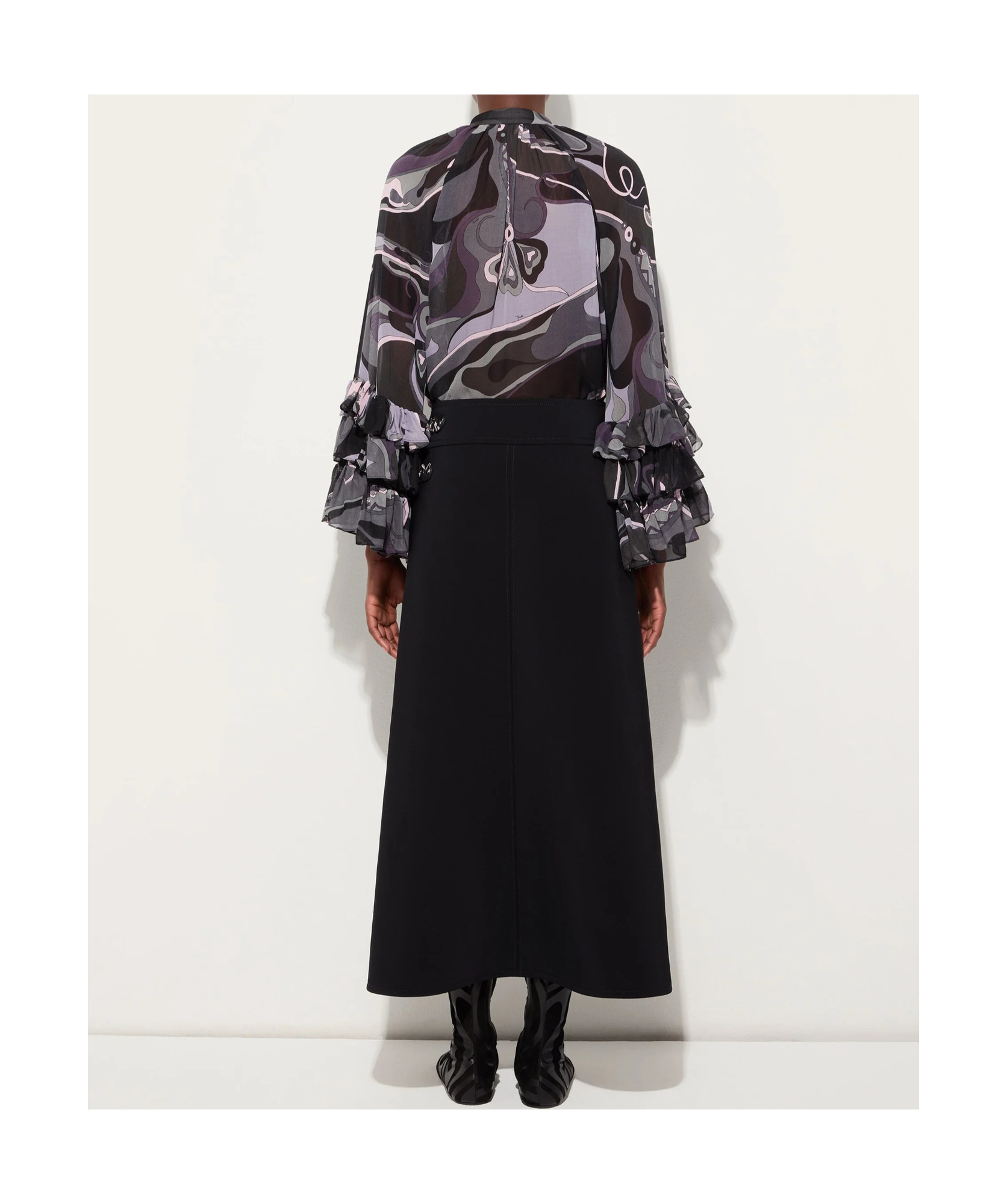Pucci Midi Skirt With Internal Print In Black
