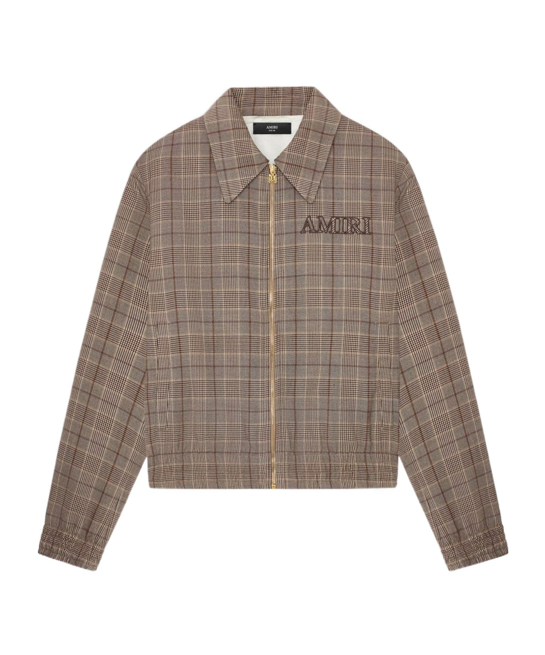 Amiri Check Wool Blouson Jacket In Brown