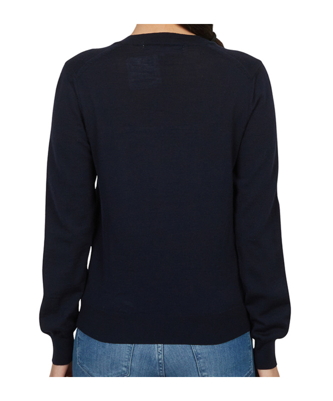 Comme Des Garçons Play Long Sleeve Sweater In Blue
