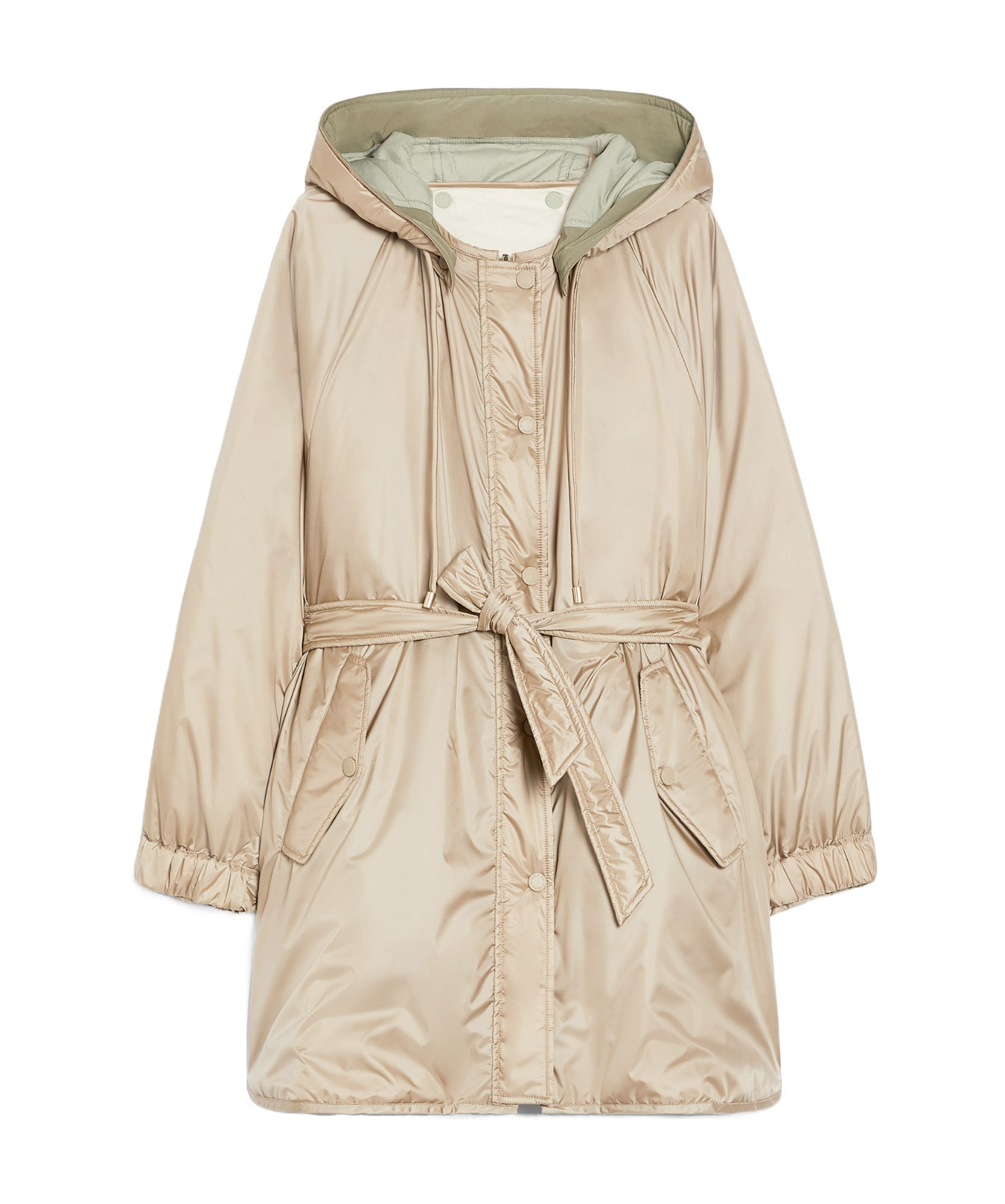 Weekend Max Mara Long-sleeved Double-sided Parka Coat In Nude
