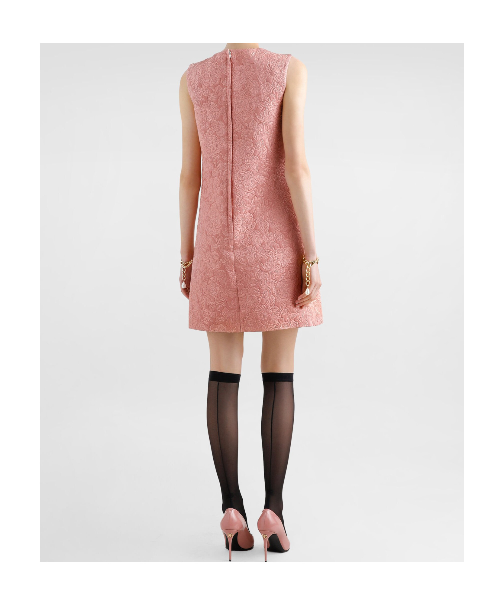 Dolce & Gabbana Short Floral Sack Dress In Pink