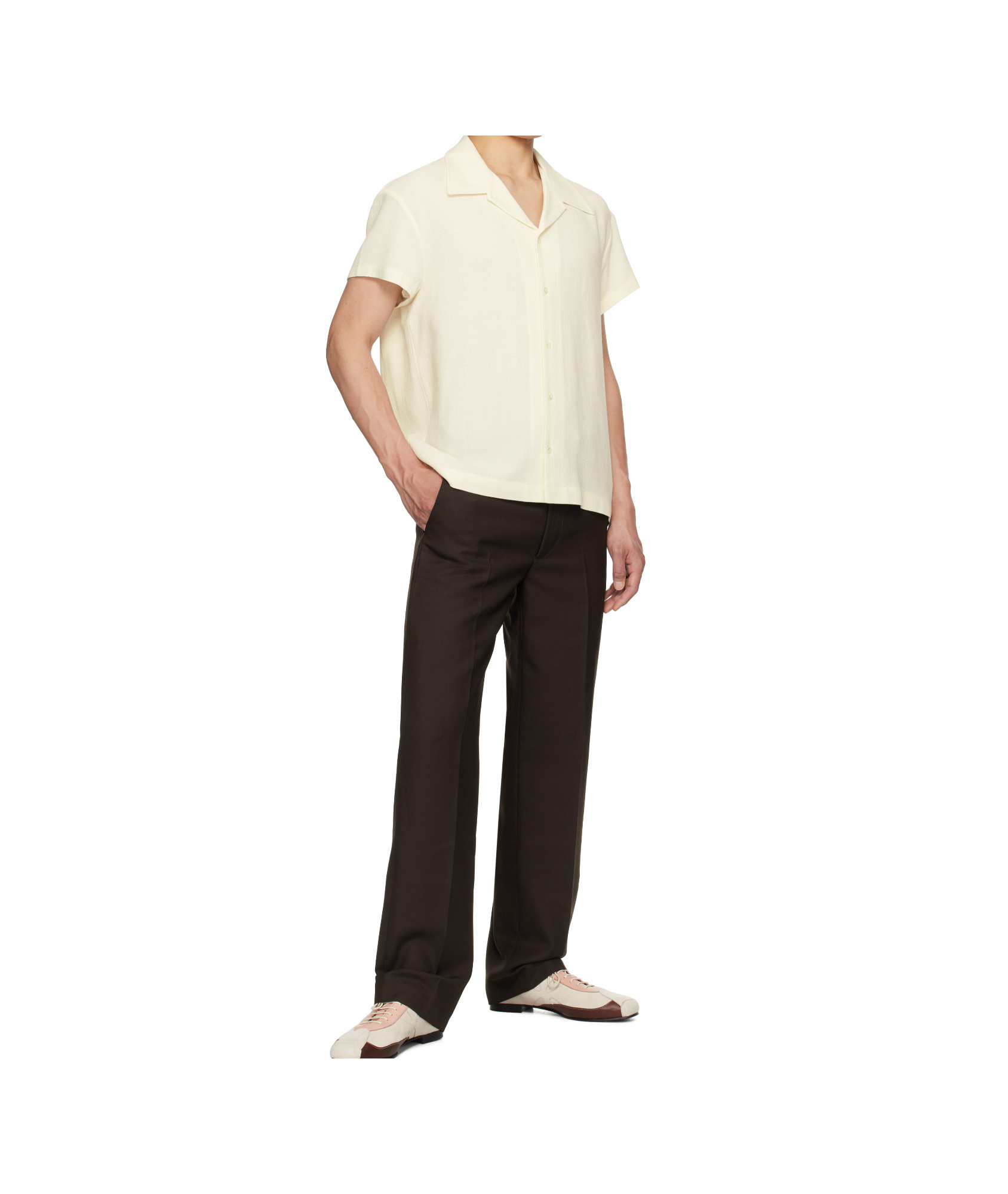 Séfr Noam White Wool Blend Shirt In Off-white