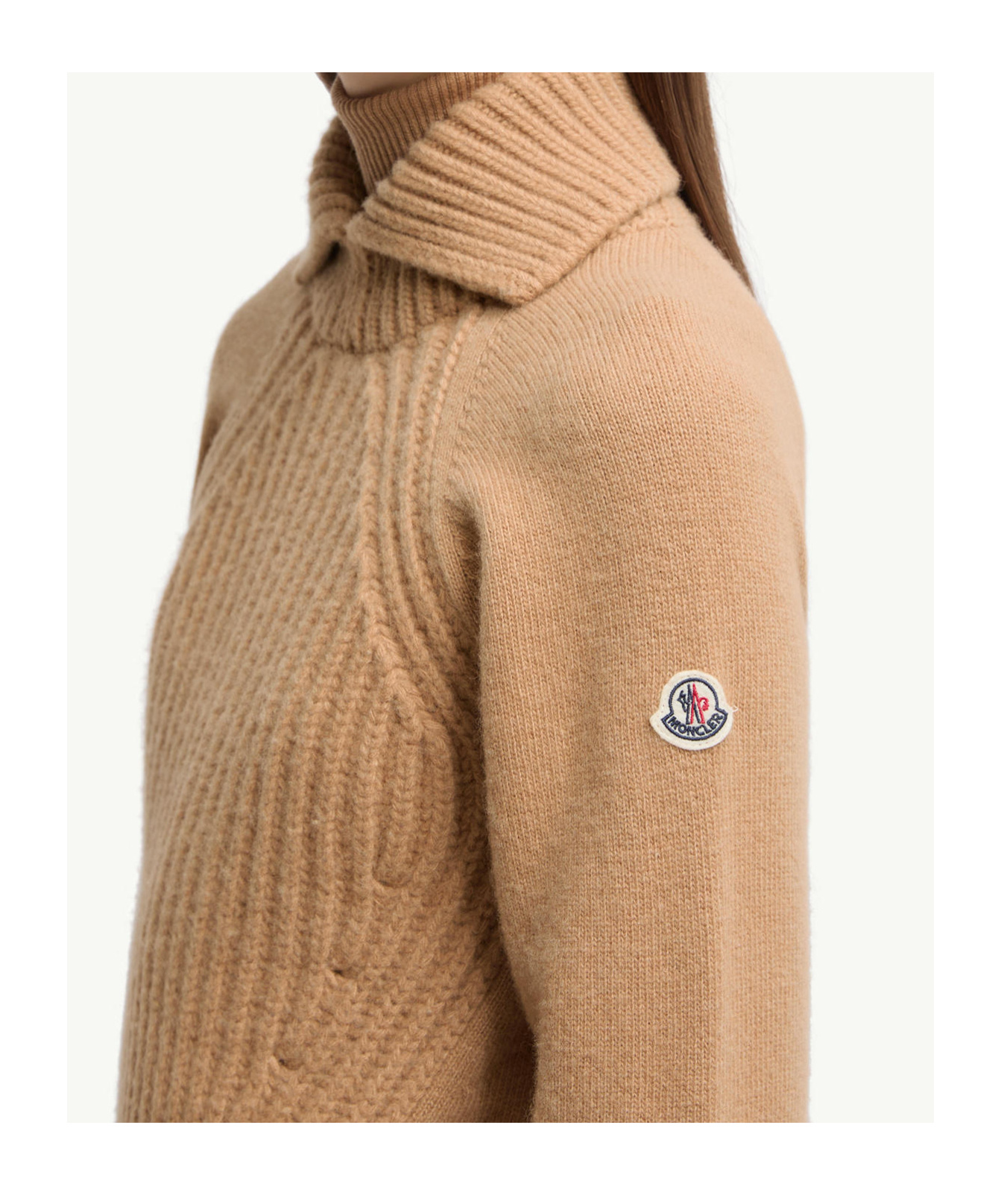 Moncler Ribbed Wool And Cashmere-blend Polo Sweater In Brown