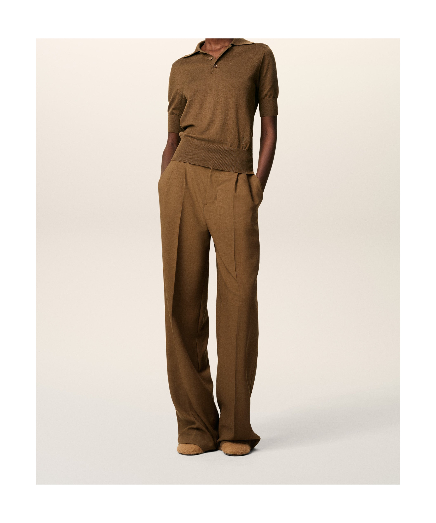 Ami Alexandre Mattiussi Short-sleeved Polo Shirt In Brown