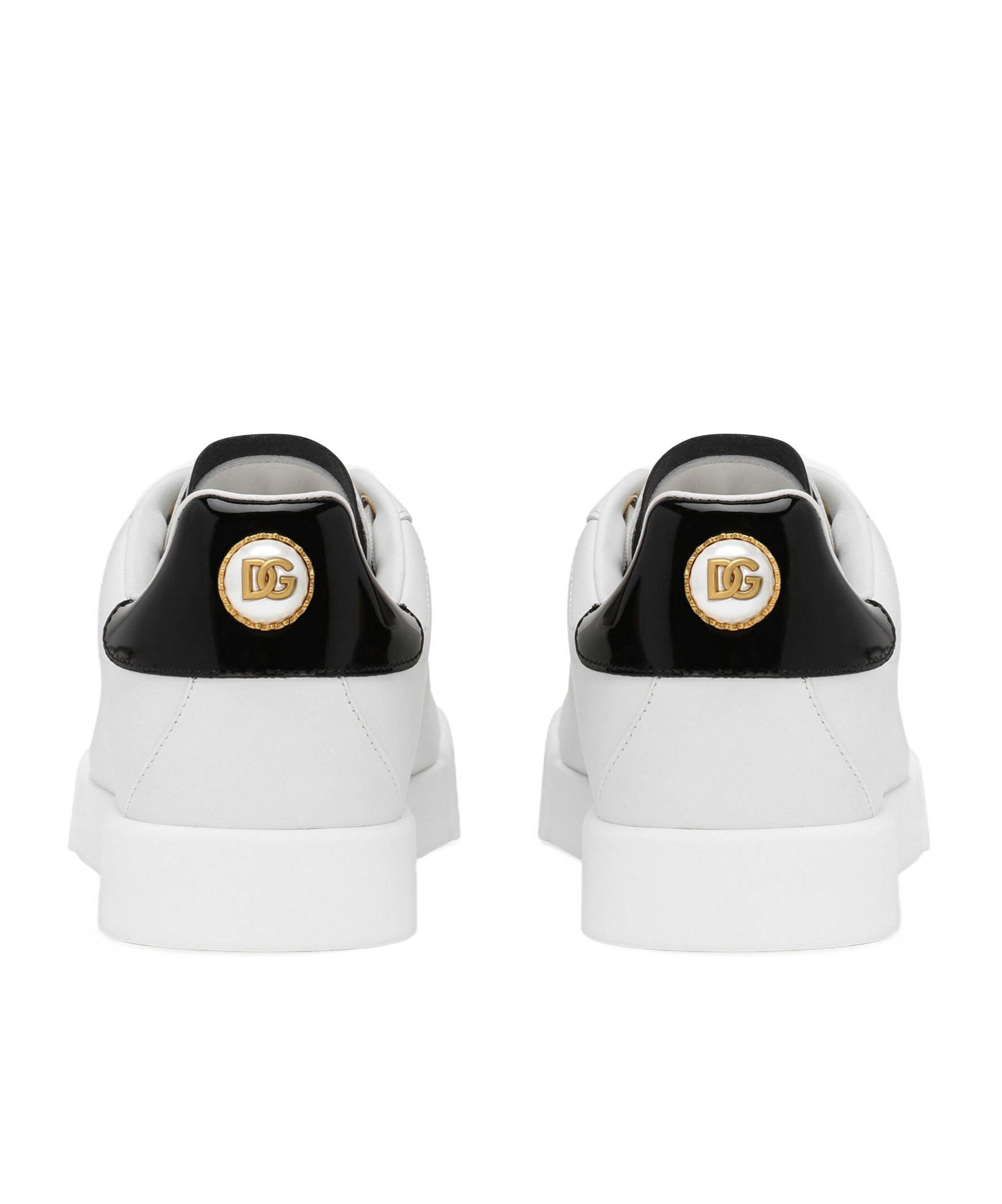 Dolce & Gabbana White Low Top Sneakers With Logo Lettering On The Tongue And Logo Detail On The Heel In Leather Woma In White
