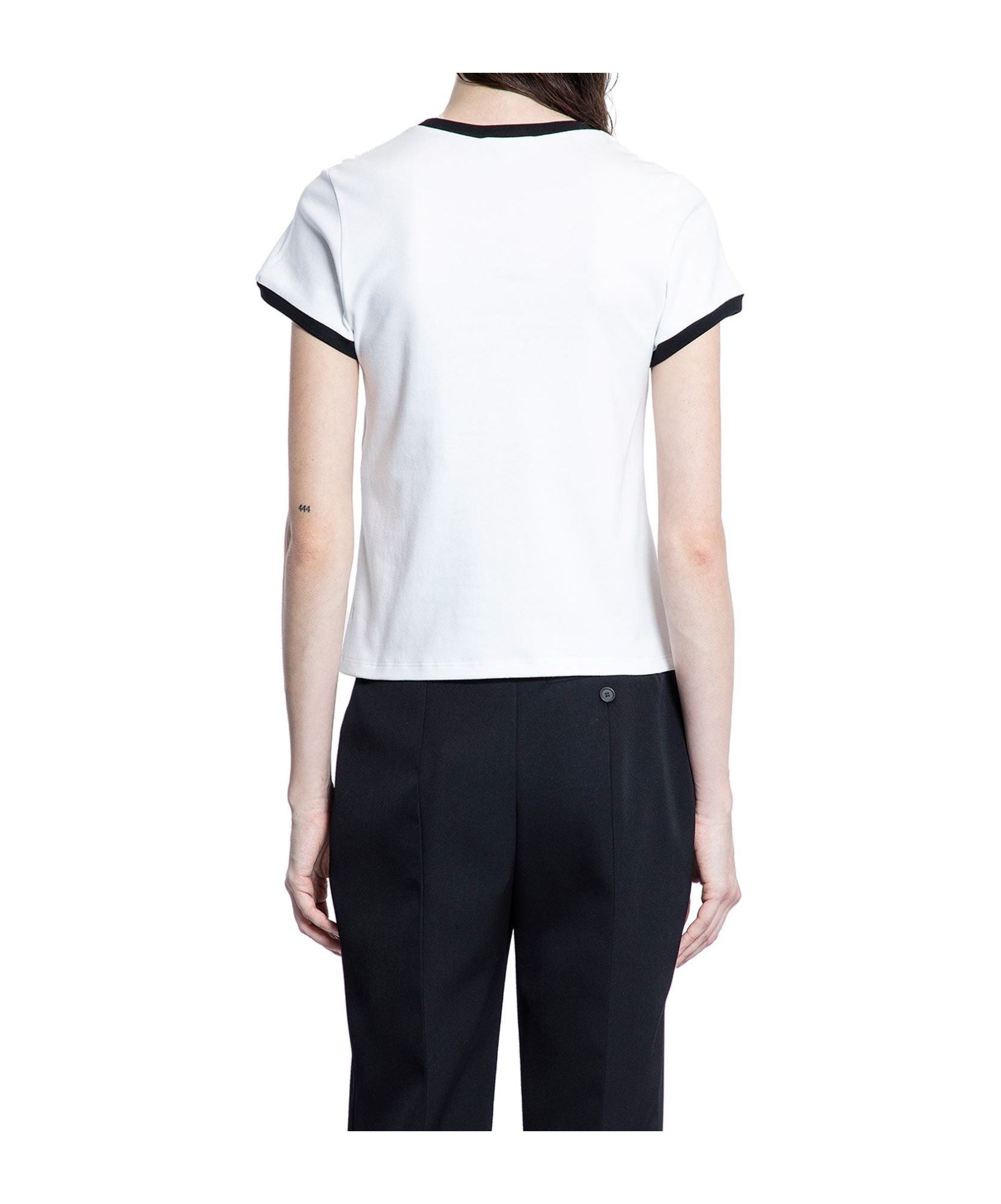 Alexander Mcqueen Crew Neck Contrast Trim In Black