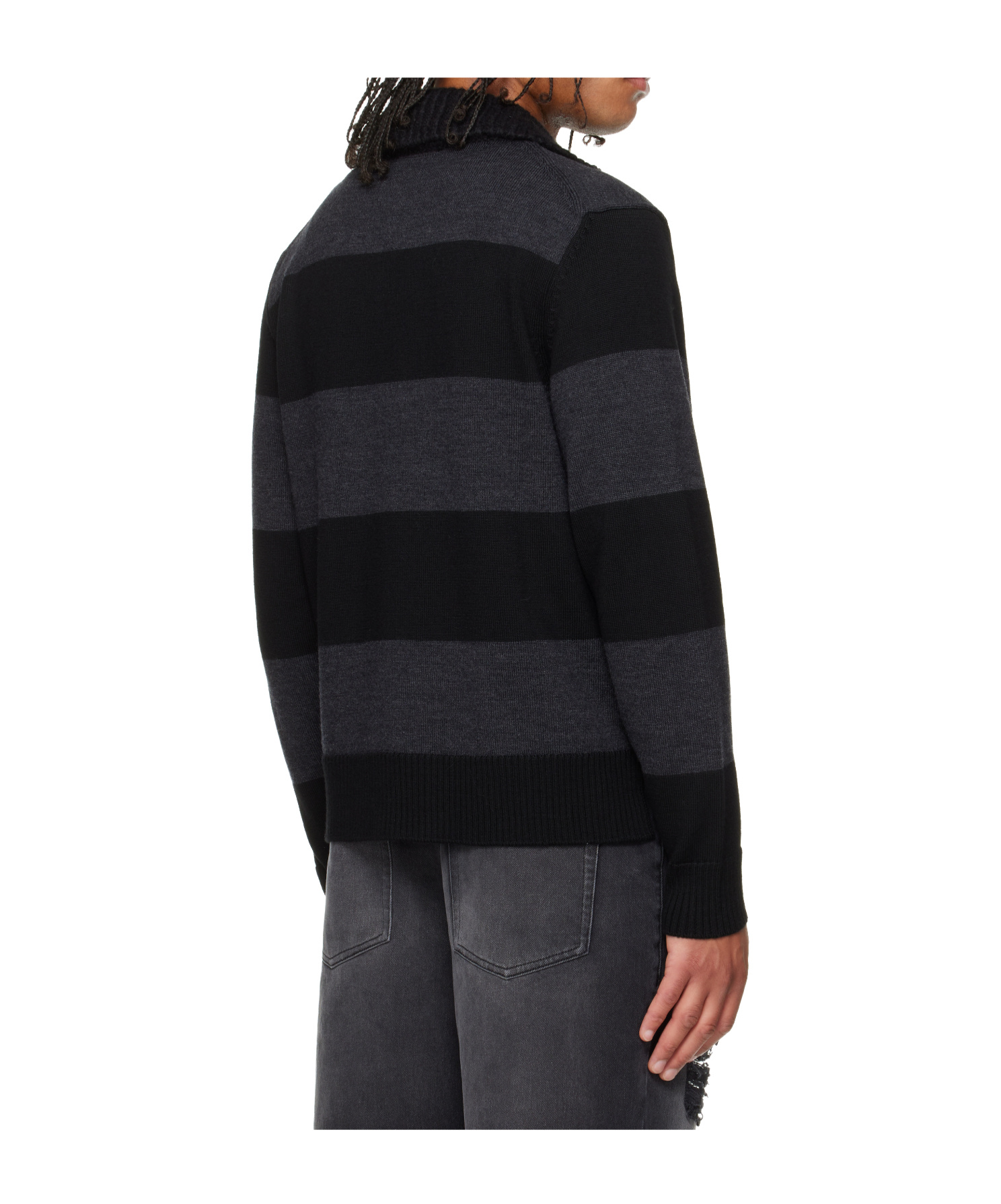 Simone Rocha Merino Wool Knit Polo Shirt In Blue