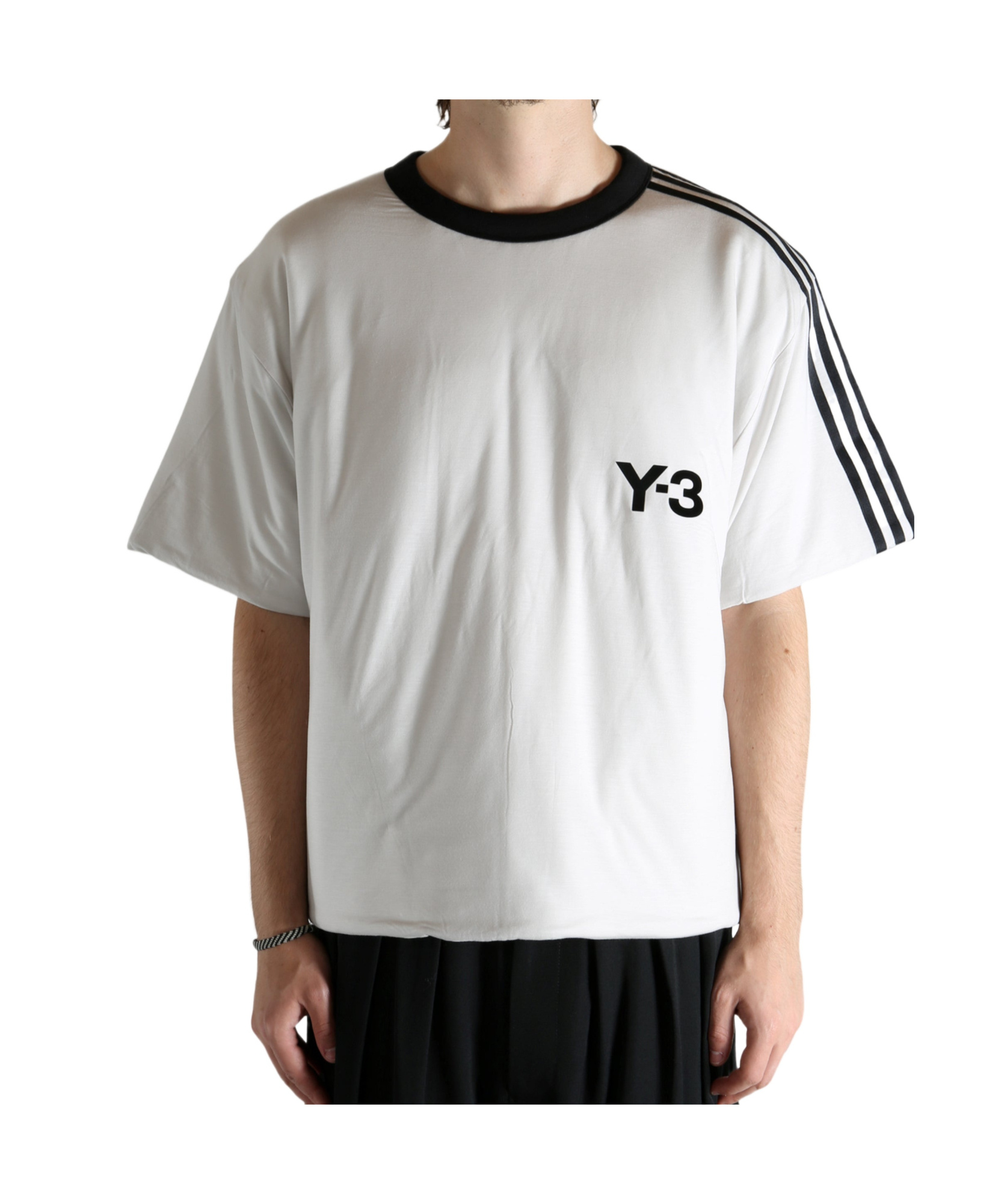 Y-3 White Padded 3 Stripes T-shirt In White