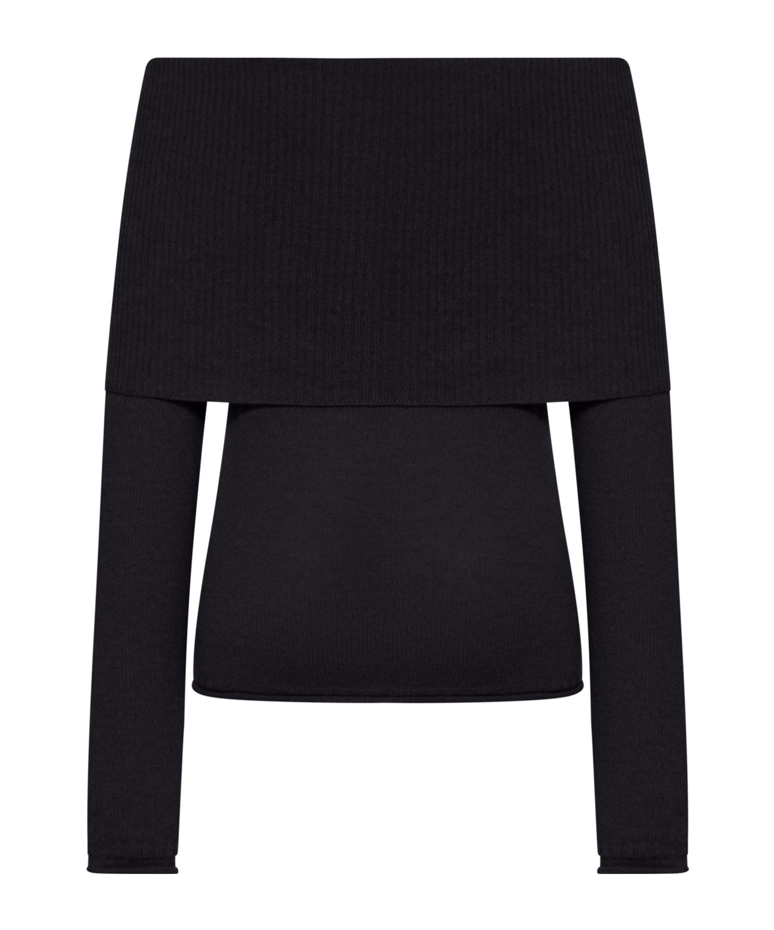 Roberto Collina Long Sleeve Boat Neck Sweater In Black
