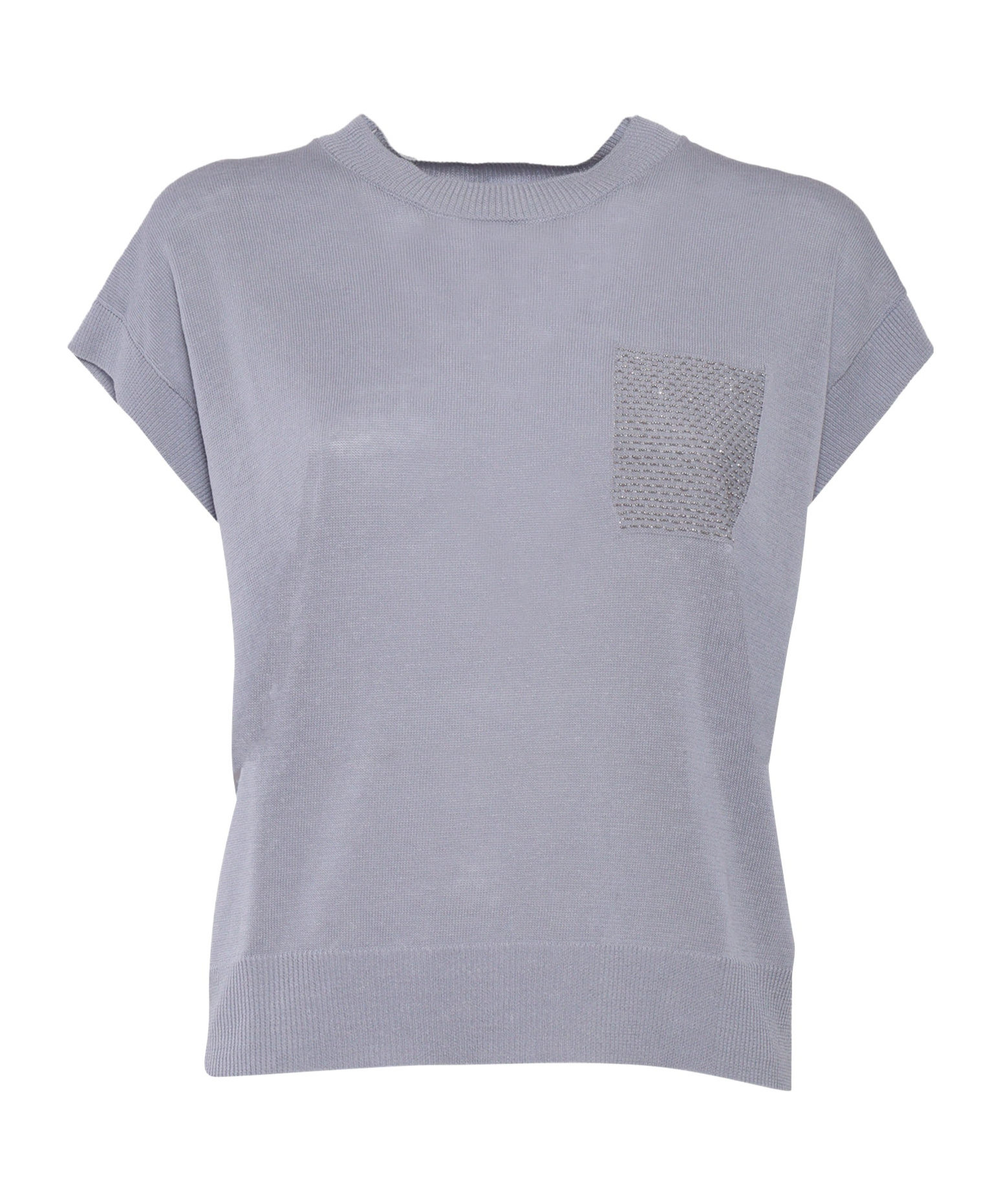 Shop Peserico Short-sleeved Sweater In Gray
