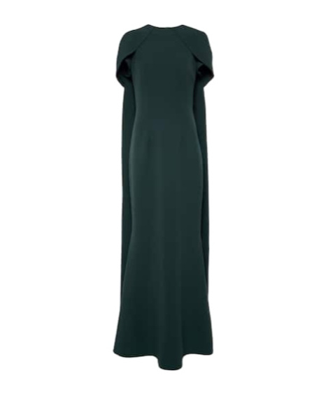 Safiyaa London Caped Gown In Green
