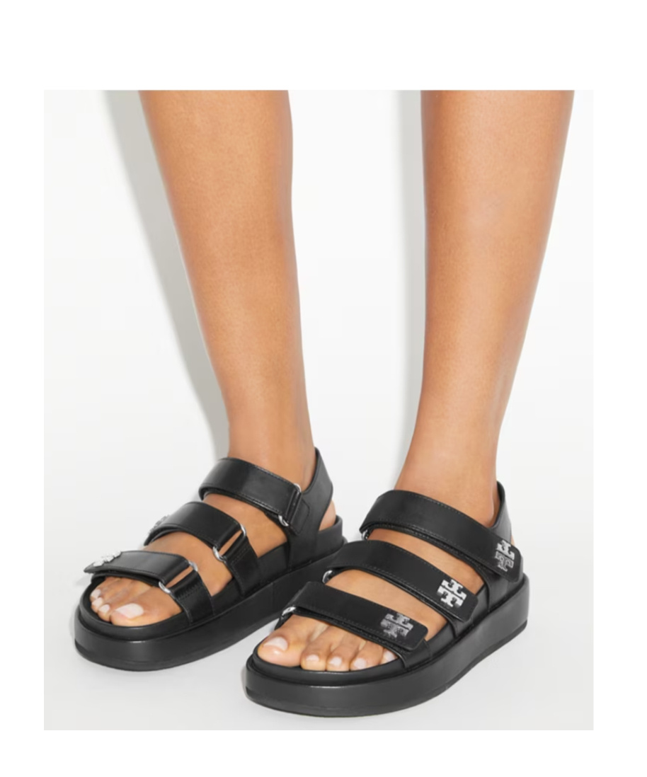 Tory Burch Kira Slingback Platform Sport Sandal In Black