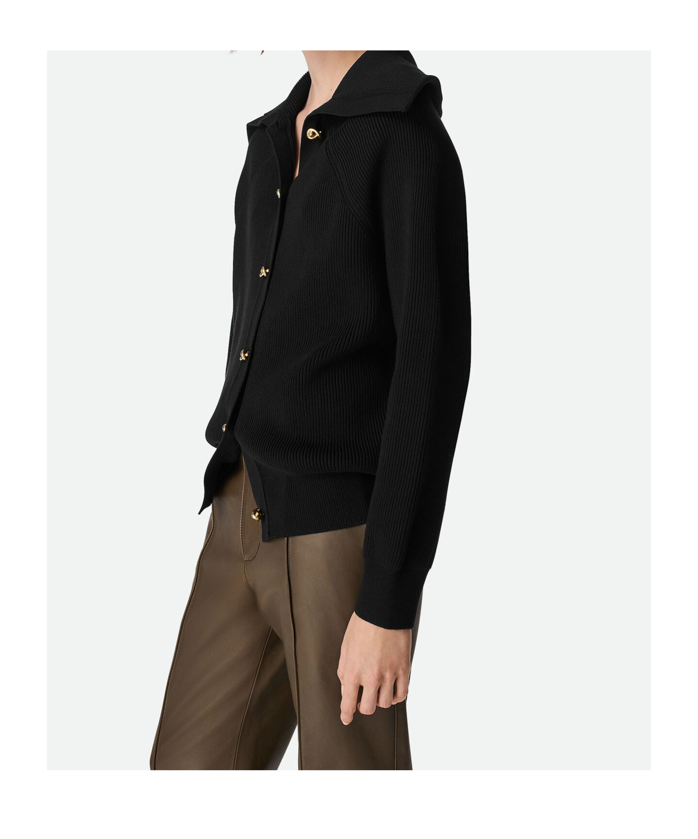 Bottega Veneta Wool Cardigan In Black