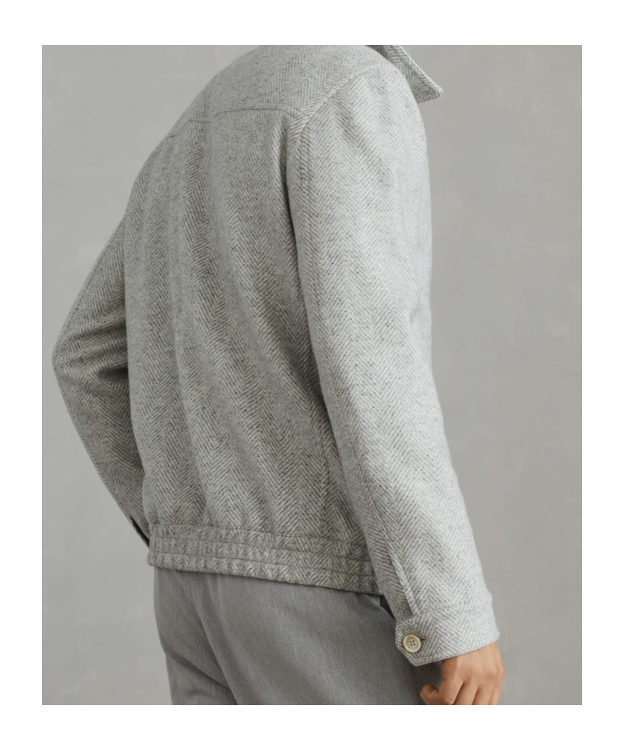 Brunello Cucinelli Wool-silk-cashmere Bomber Jacket In Gray