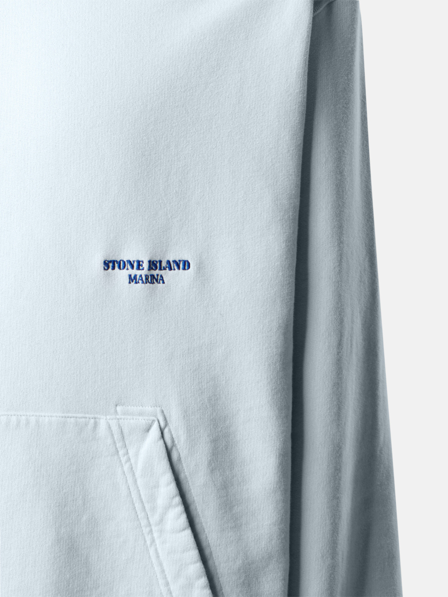 Stone Island Oversized-fit Hooded Sweatshirt With Pouch Pocket In Blue