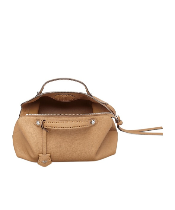Fendi Cappuccino-colored Selleria Mini-bag With 156 Hand-sewn Stitches In Nude
