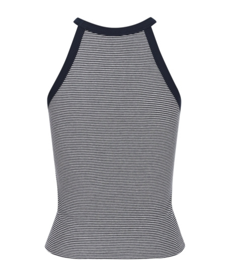 Celine Striped Sleeveless Vest In Navy