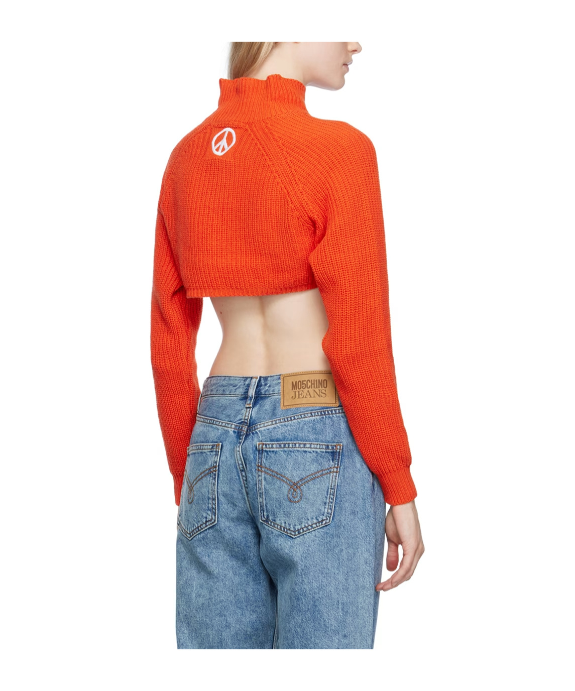 Moschino Embroidered Turtleneck Sweater In Blue
