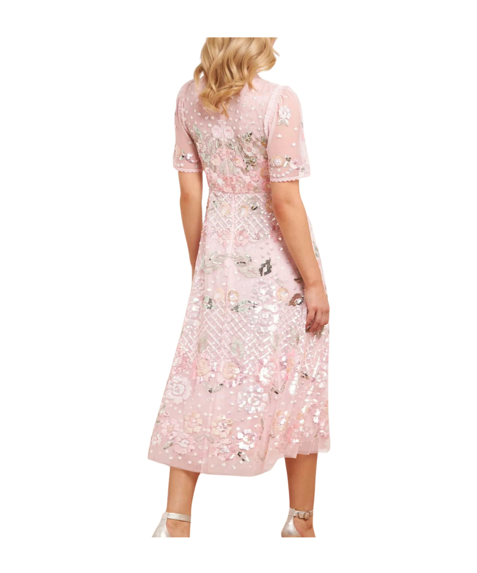 Needle & Thread Rosalie Sequin-embellished Midi Dress In Pink