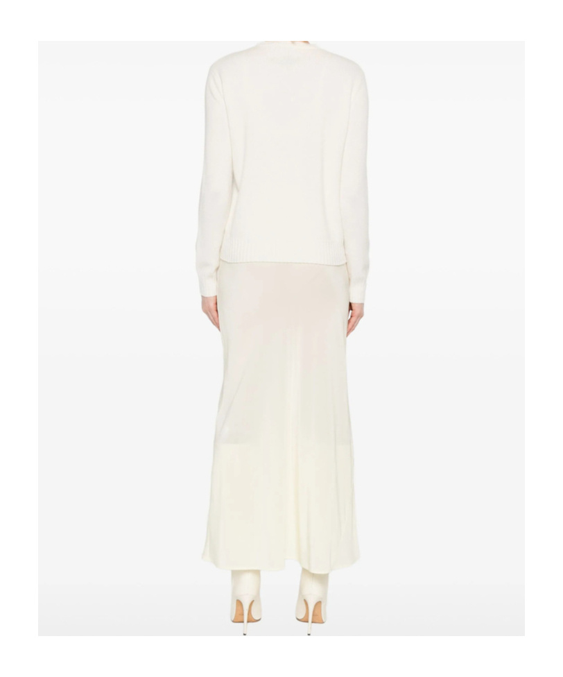 Max Mara Round-neck Long-sleeve Sweater In White