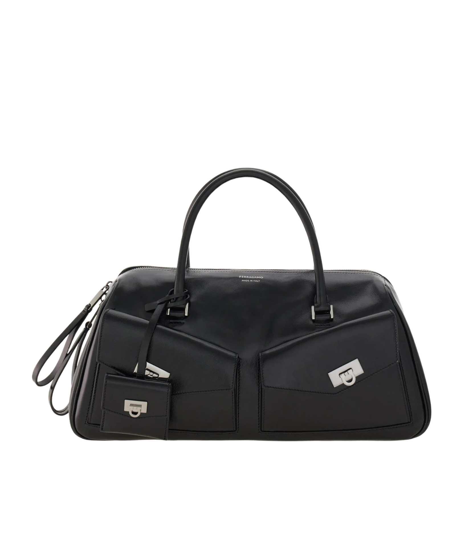 Ferragamo Versatile Cross-body Bag Top Handles In Black