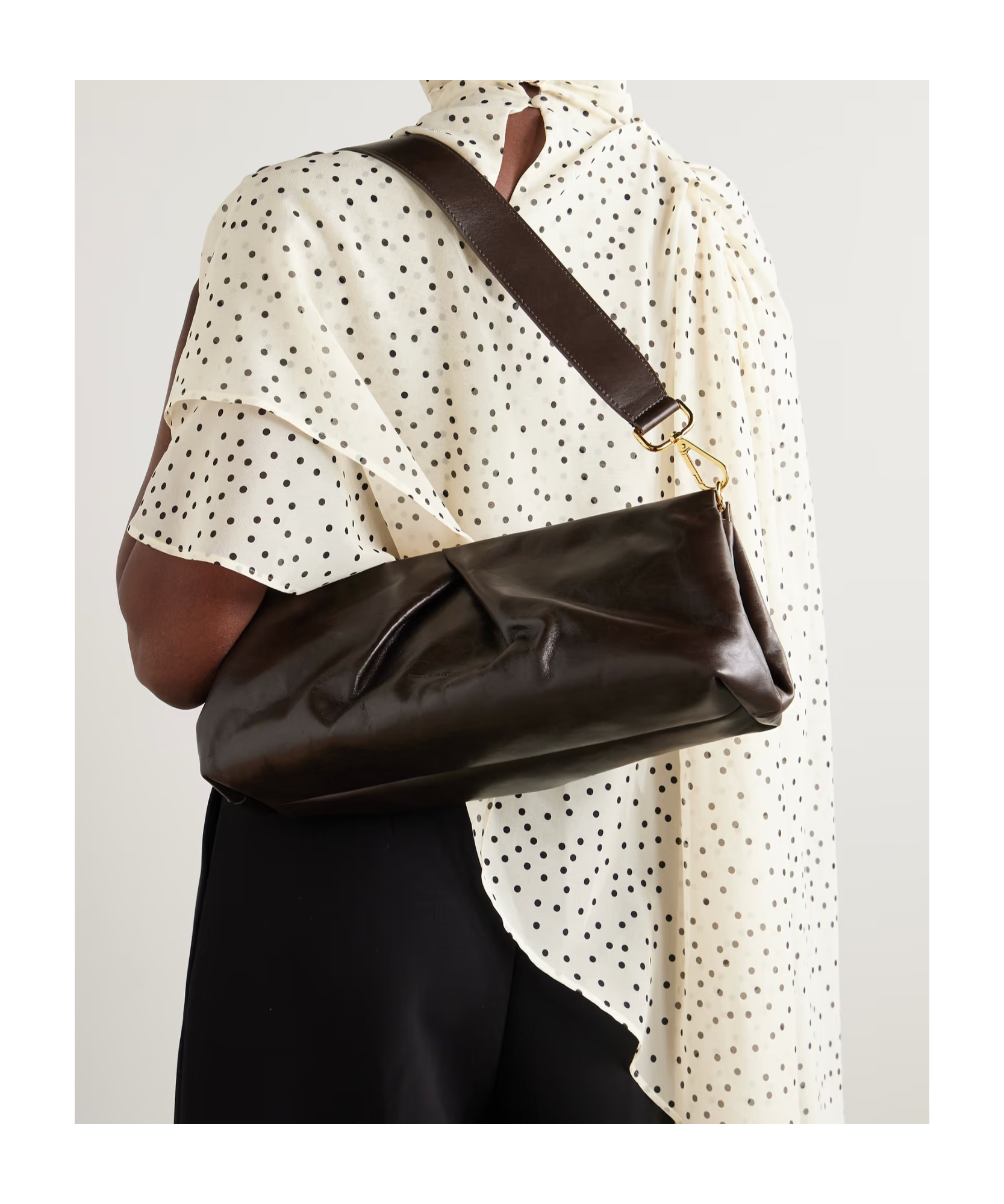 Dries Van Noten Logo Shoulder Bag In Black