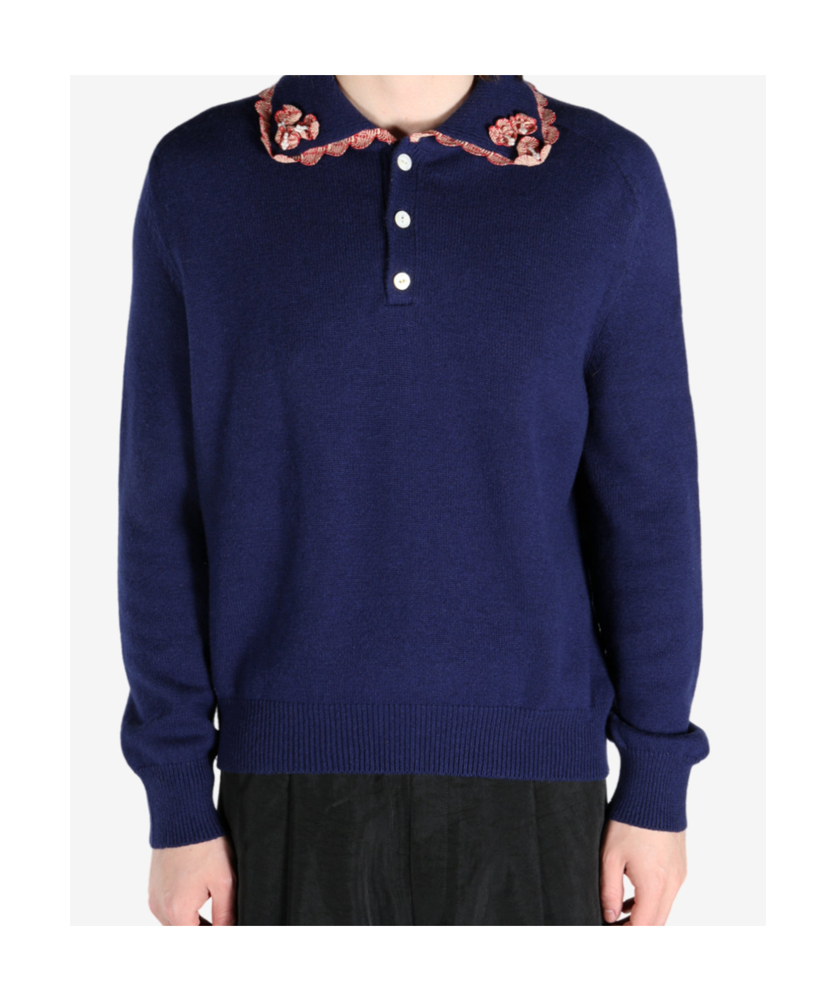 Bode Long Sleeve Polo Sweater