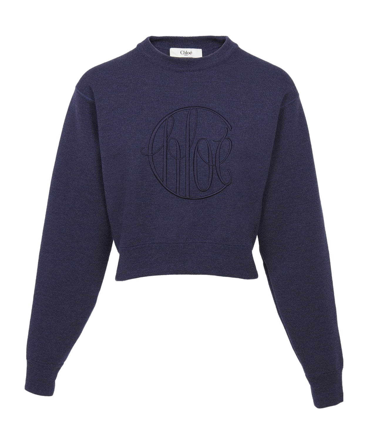 Chloé Short Linen Knit Sweater In Black