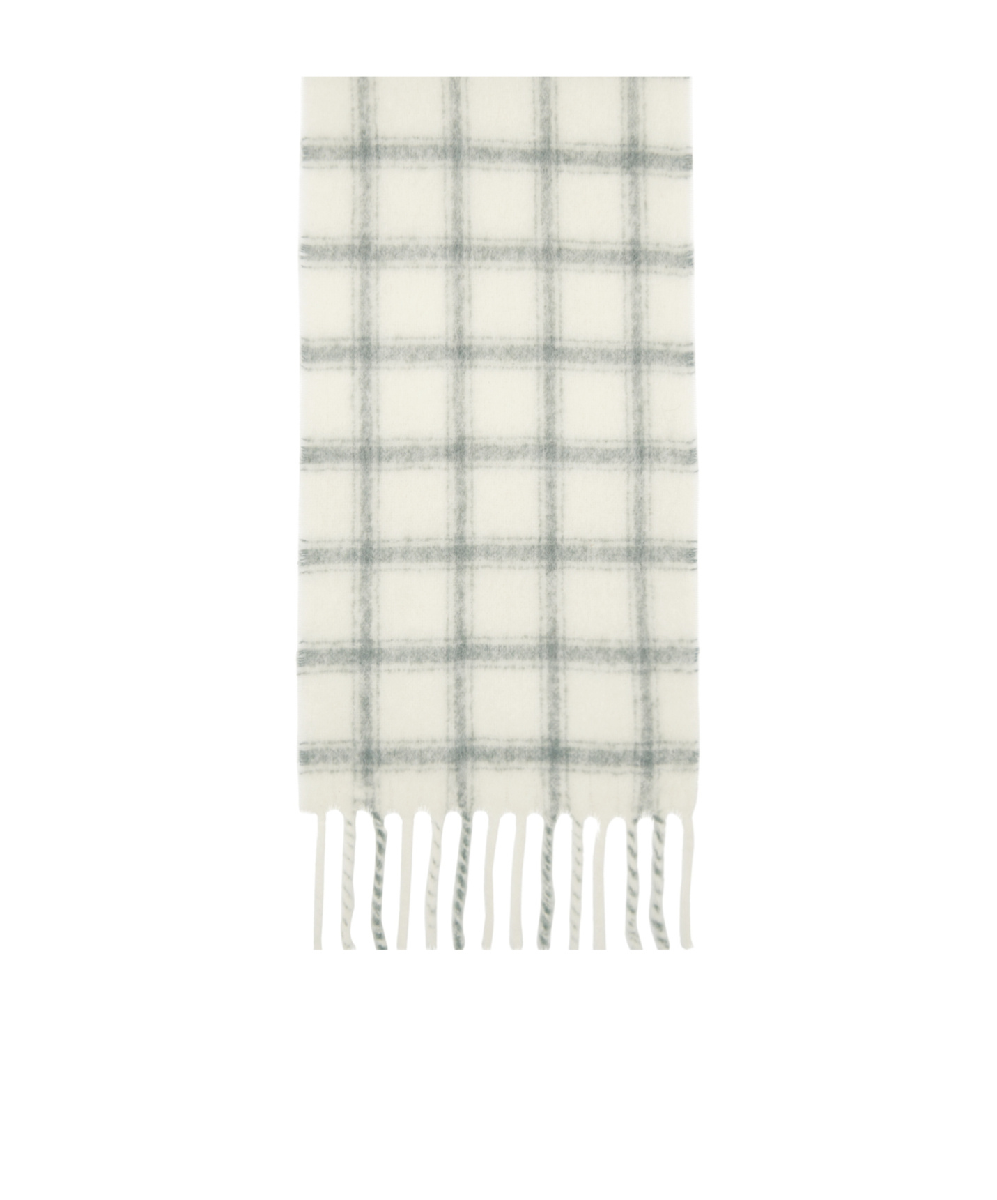 Ami Alexandre Mattiussi Checked Tassel Scarf In White