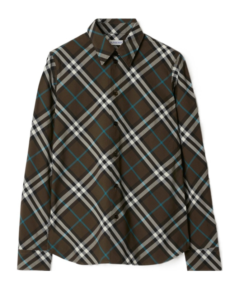 Burberry Checked Shirt In Green