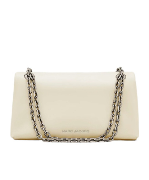 Marc Jacobs Dual Chain Wallet In Soft White Nappa Leather In White