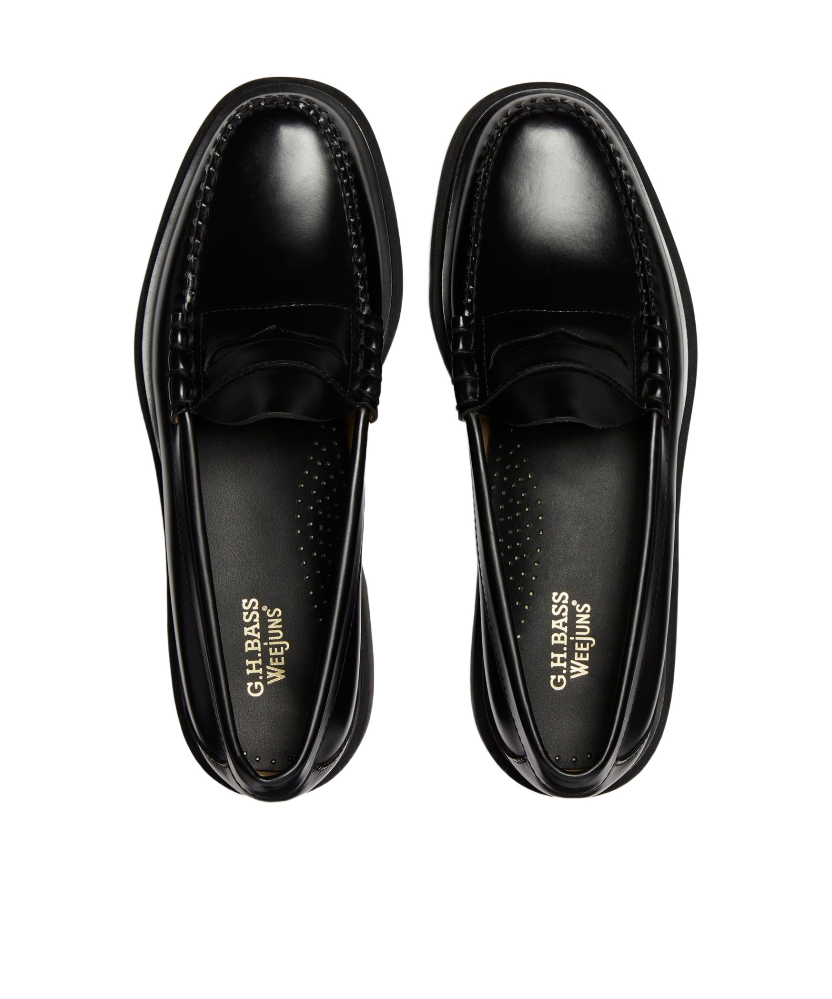 G.h. Bass & Co. Round Head Loafer Shoes In Black