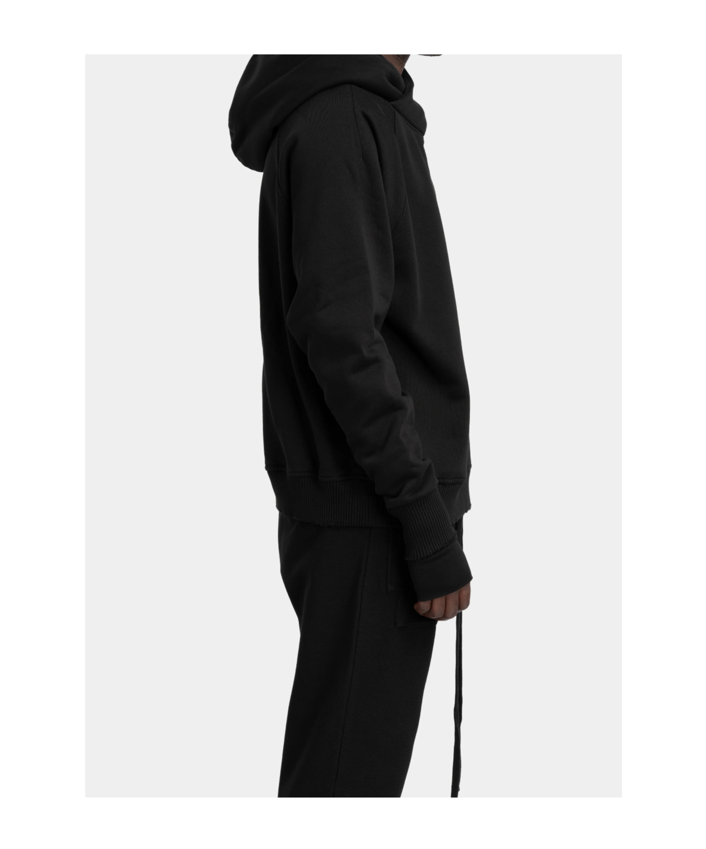 Thom Krom Cotton Jersey Wrap Hoodie In Black