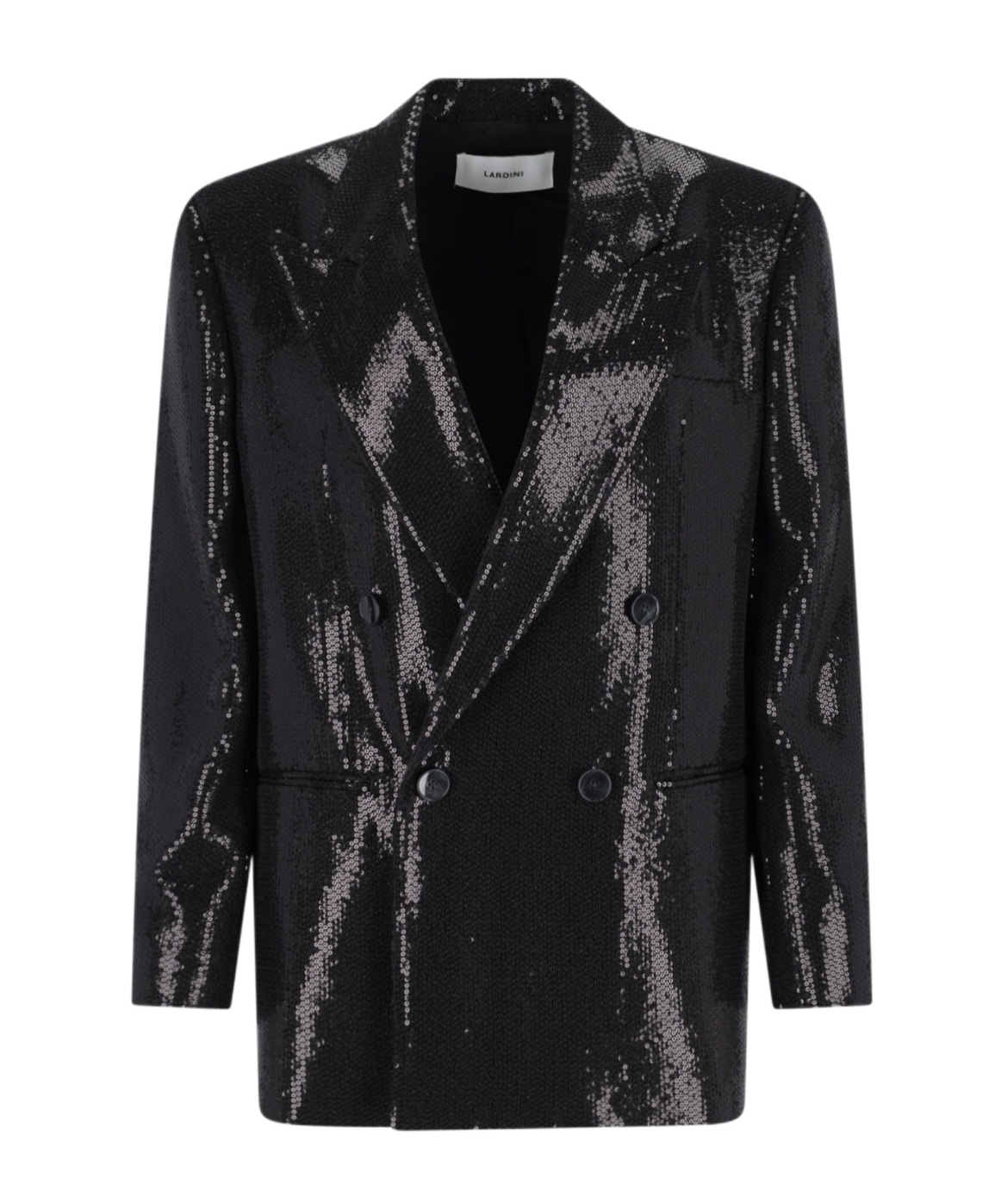 Lardini Double-breasted Sequin Blazer In Black