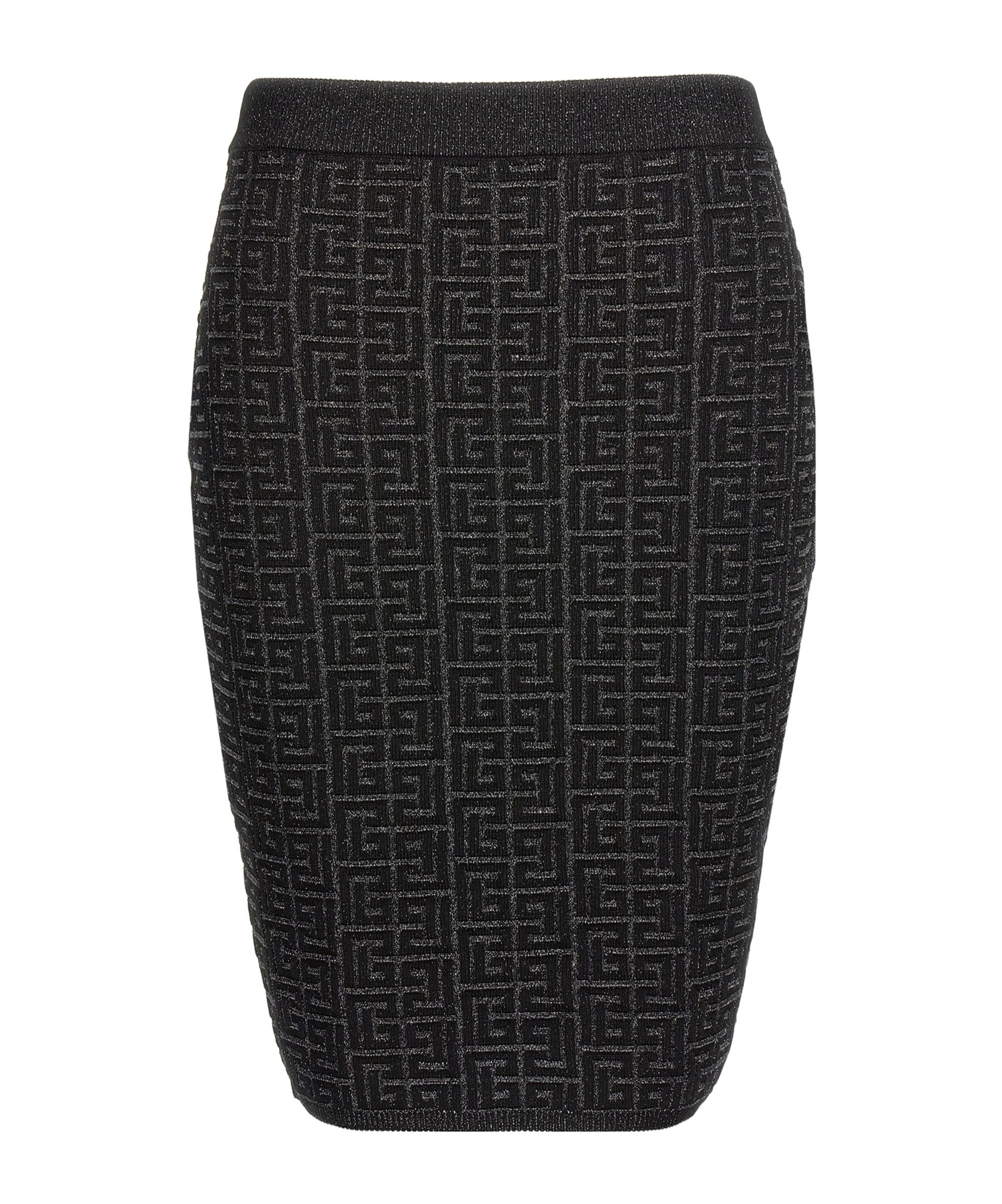 スカート BALMAIN Women Mid Skirts DF1LC056KG96EAC Black Balmain Women Monogram Glitter Midi Skirt In Black | ModeSens