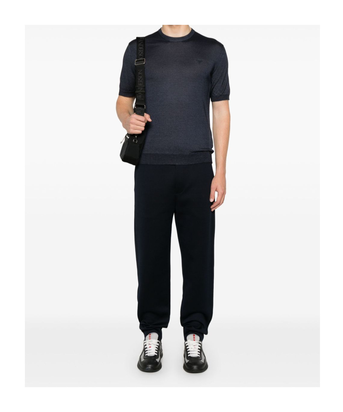 Prada Short-sleeve Wool Jumper In Blue
