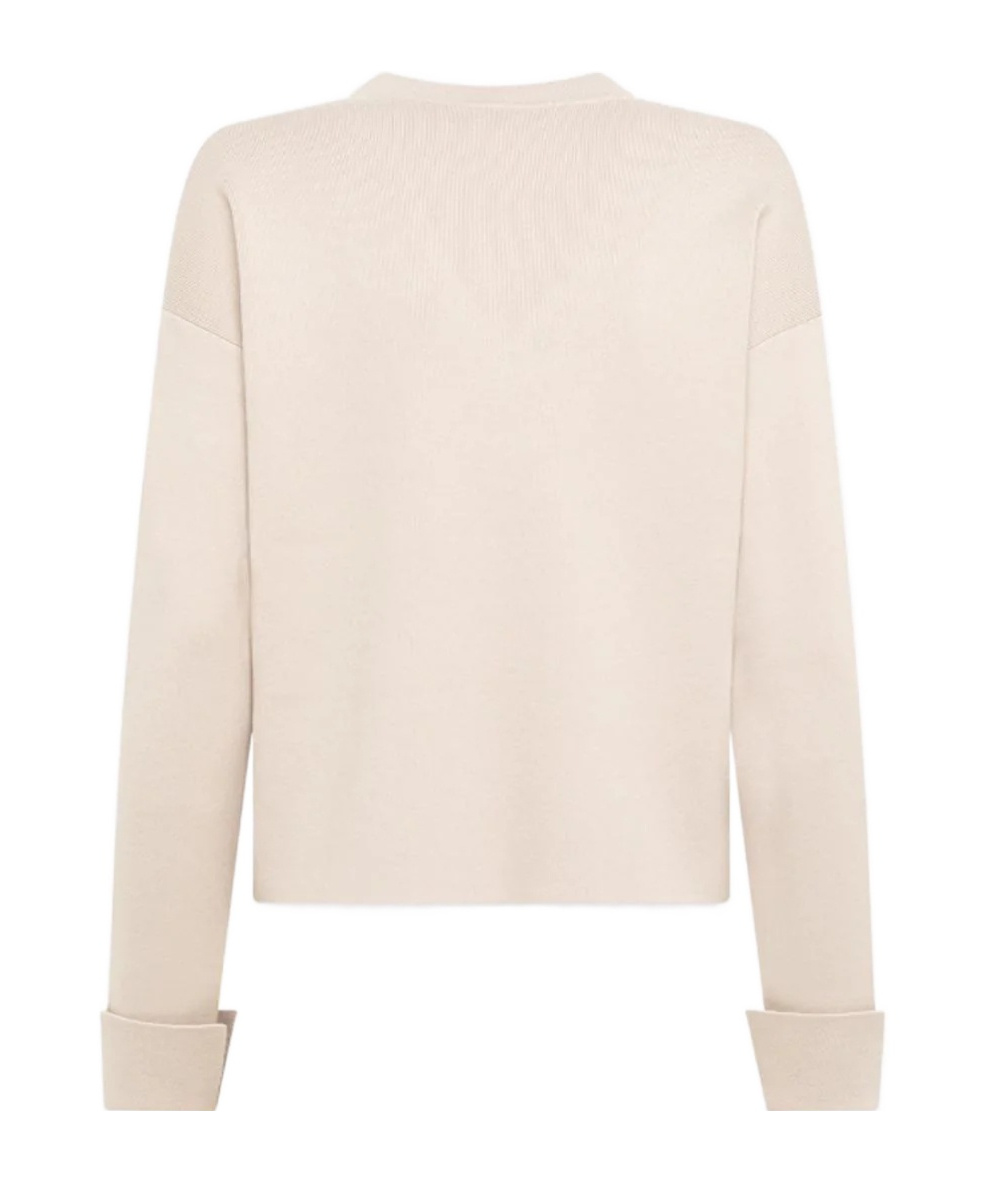 Blugirl Water-diamond-patterned V-neck Sweater In Neutral