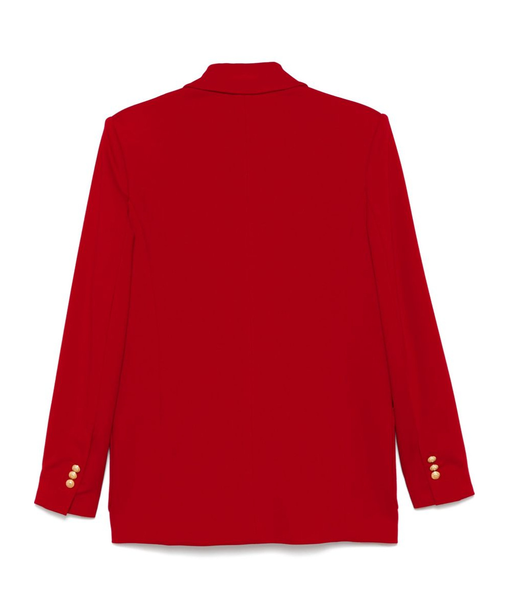 Balmain Lion-head Buttons Blazer In Red