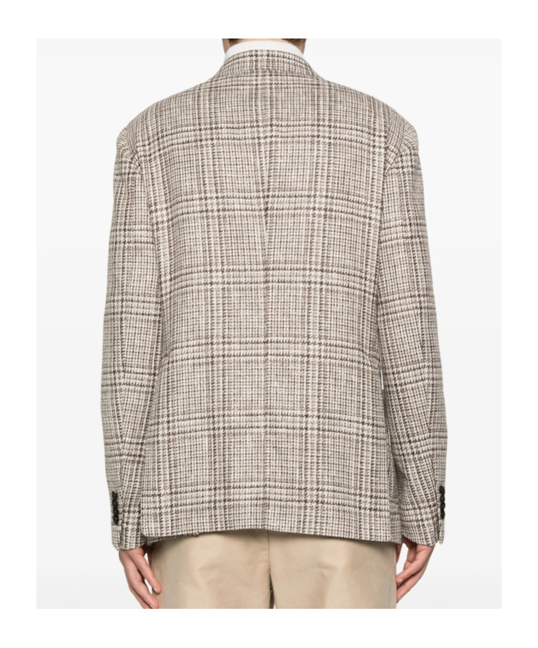 Tagliatore Embroidered Lapel Wool Blend Jacket