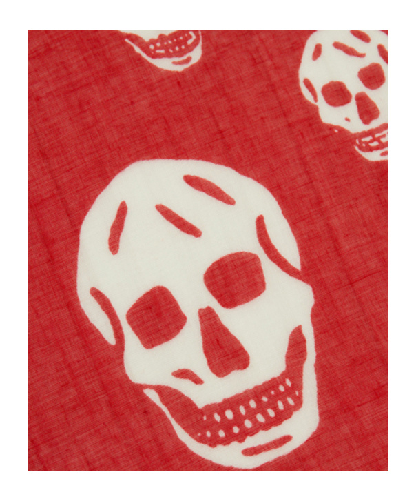 Alexander Mcqueen Skull Printed Scarf In Red