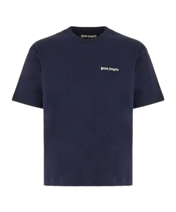 Palm Angels Man T-shirt White Size M Cotton In Blue